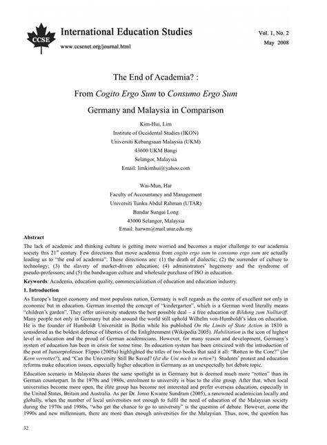 PDF The End Of Academia From Cogito Ergo Sum To Consumo Ergo Sum