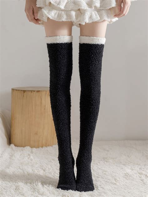 Two Tone Over The Knee Socks