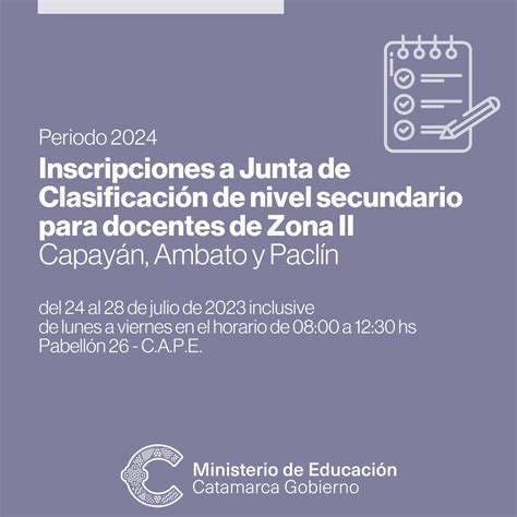 Ministerio De Educaci N Gobierno De Catamarca Inscripciones A Junta