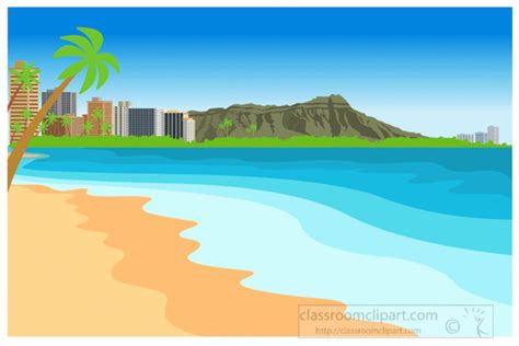 Hawaii State Clipart Island Of Hawaii Waikiki Beach Clipart