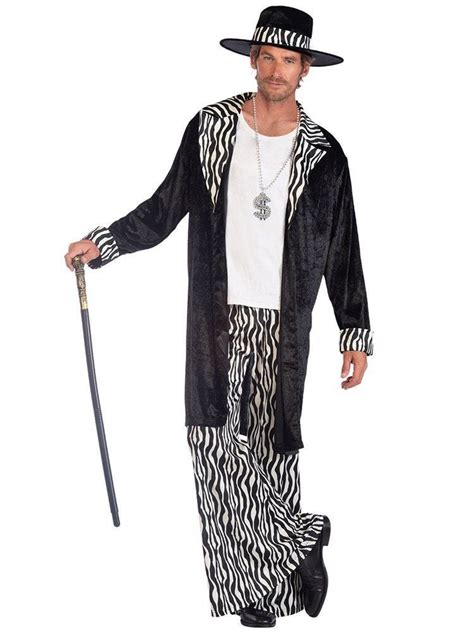 Zebra Print Gangster Pimp Adult Costume Party Delights