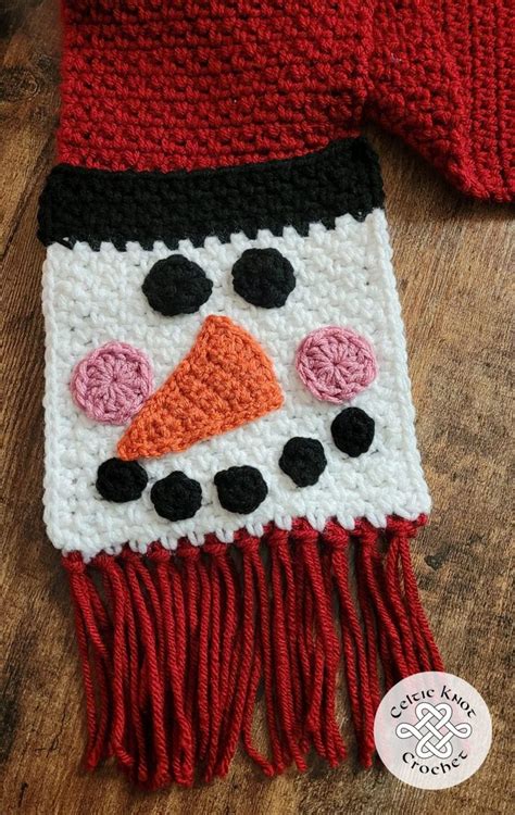 Crochet Snowman Scarf Free Pattern Celtic Knot Crochet Christmas