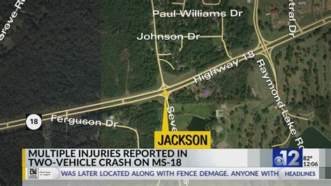 Two Injured In Crash On Highway 18 In Hinds County Wjtv