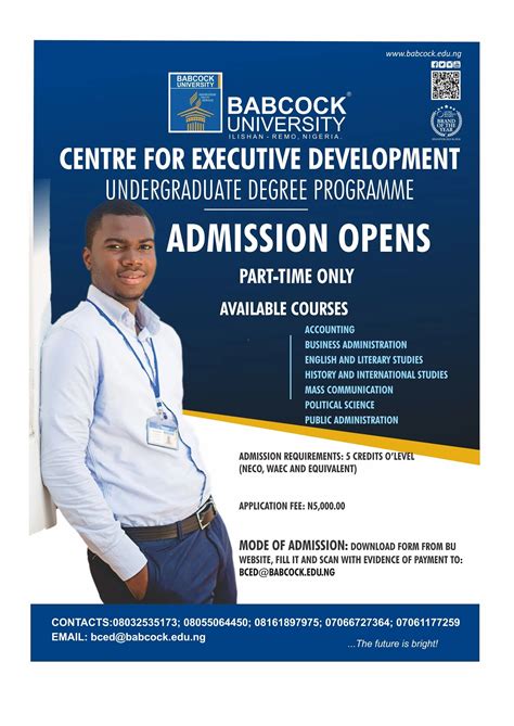 Babcock University Part Time Degree Admission Form 2022 2023