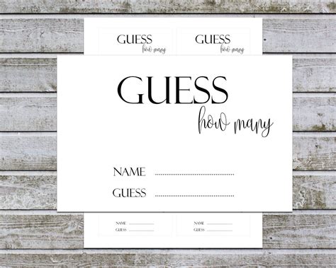 Free Printable Guess How Many Printable Sheet