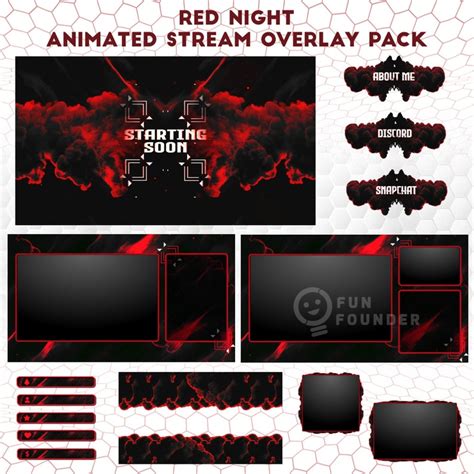 Twitch Overlay Paket Rote Nacht Animierte Stream Overlay Etsy Schweiz