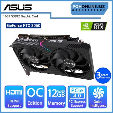 Asus Dual Geforce Rtx 3060 V2 Oc Edition 12gb Gddr6 Gaming Graphics Card Hdmi Dp Dual Rtx3060