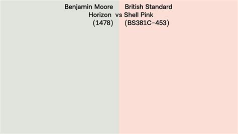 Benjamin Moore Horizon 1478 Vs British Standard Shell Pink BS381C