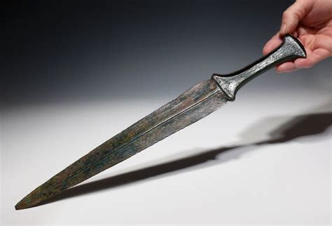 Exceptional Ancient Bronze Luristan Short Sword With Handle From The