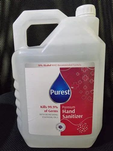 5 Liters Purest Hand Sanitizer At Rs 575 Alcohol Based Hand Sanitizer