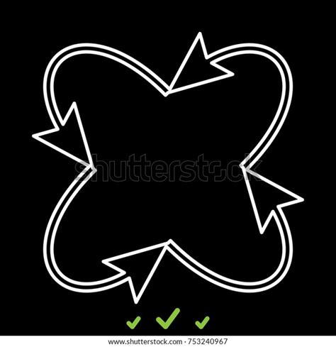 Four Arrows Loop Center White Icon Stock Vector Royalty Free 753240967 Shutterstock