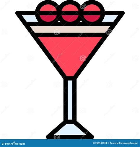 Clover Club Cocktail Icon Alcoholic Mixed Drink Vector Stock Vector