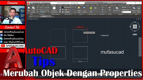 Autocad Tips Merubah Objek Dengan Properties Bahasa Indonesia Youtube