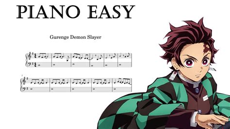 Gurenge Kimetsu No Yaiba Easy Piano Song Sheet Score Piano Fácil Com Partitura Youtube