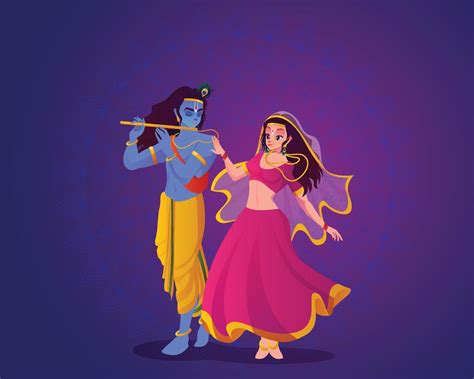 Happy Janmashtami festival holiday - Lord Krishna playing bansuri with ...