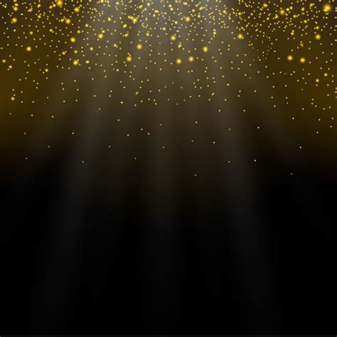 Premium Vector Golden Stars Shine On A Black Background