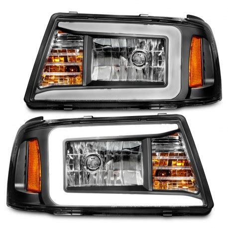 Ford Ranger 2001 2011 Led C Bar Style Black Housng Headlights One Piece