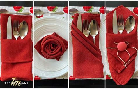 4 Ways To Fold Napkins For A Table Setting Trendy Mami