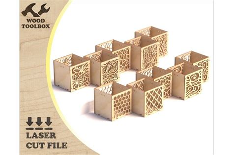 template organizer wooden box for laser cutting