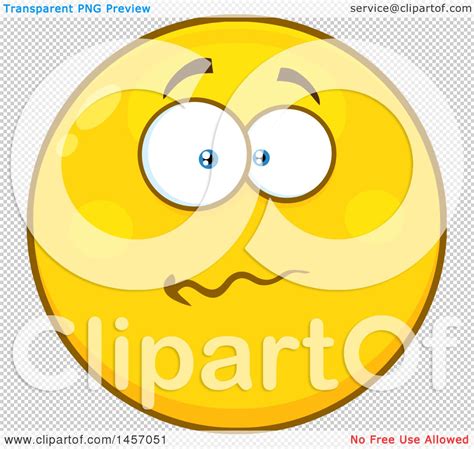 Clipart Of A Cartoon Worried Yellow Emoji Smiley Face Royalty Free