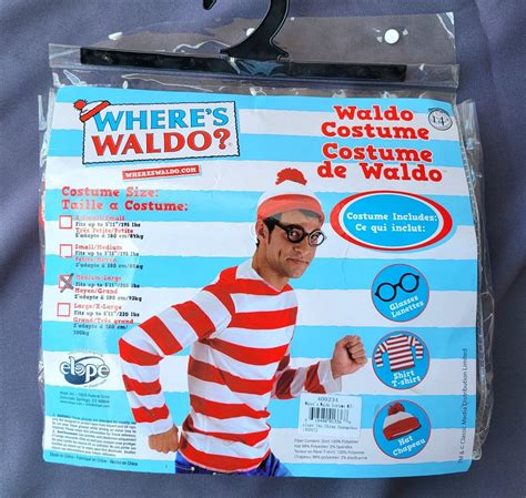 Where S Waldo Men S Costume Size M Cosplay Glasses Ha Gem