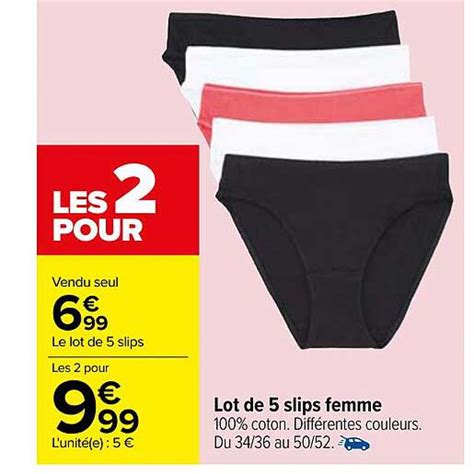 Promo Lot De 5 Slips Femme Chez Carrefour ICatalogue Fr