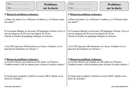 Dur E Ce Probl Mes Exercices Corrig S Math Matiques Cycle