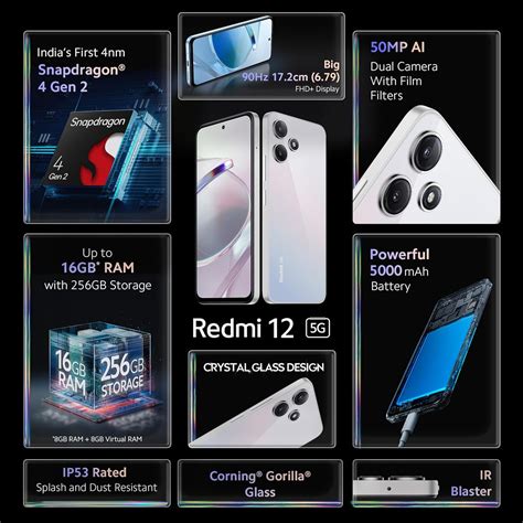 Buy Redmi 12 5g 6gb Ram 128gb Moonstone Silver Online Croma