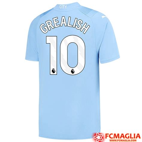 Nuova Maglie Calcio Manchester City GREALISH 10 2023 2024 Prima