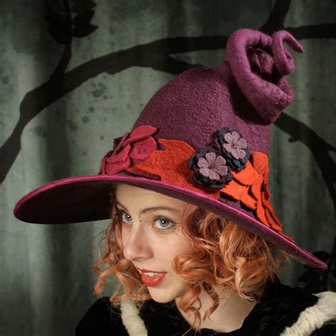 Fancy Witch Hat Purple Witch Hat Curly Witch Hat Large Etsy