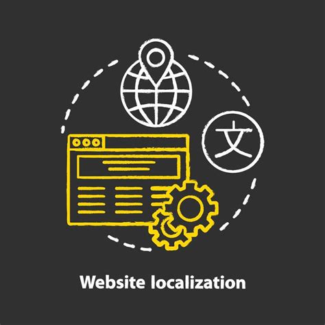 Website Localization Chalk Concept Icon Website Translation Process