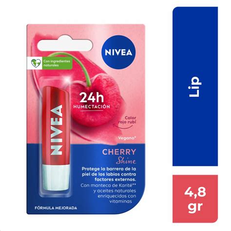 Humectante Labial Care Hidratante Cereza Shine NIVEA 4 8 G Supermaxi