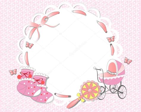 Pink Baby Girl Frame — Stock Vector © Laifalight 12176707