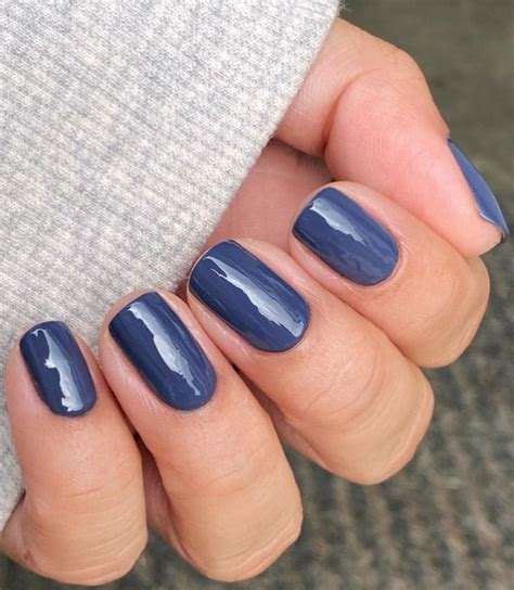 45 Best Fall Nail Ideas 2021 Grey Blue Fall Nail Colour