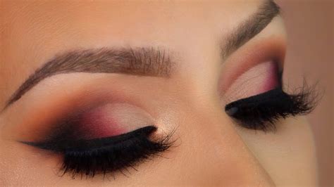 Red Smokey Eye Makeup Tutorial L Huda Beauty Rose Gold Palette Youtube