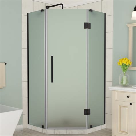 Aston Merrick Frameless 38 X 72 Neo Angle Hinged Shower Enclosure