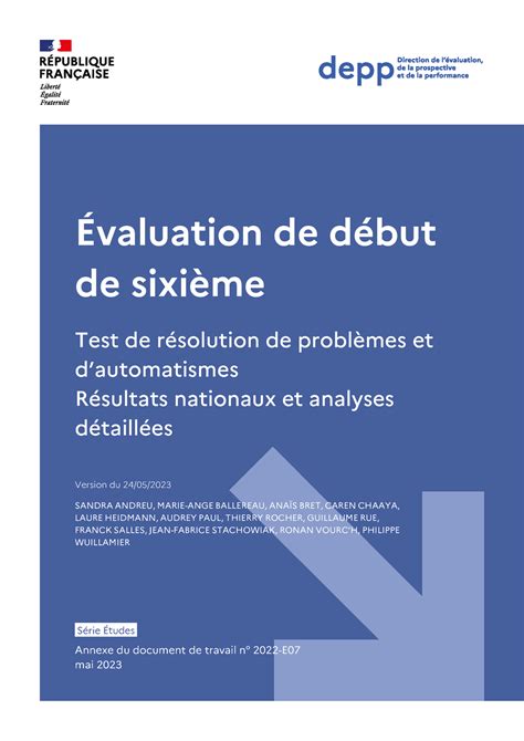 Valuation De D But De Sixi Me Test De R Solution De Probl Mes Et D