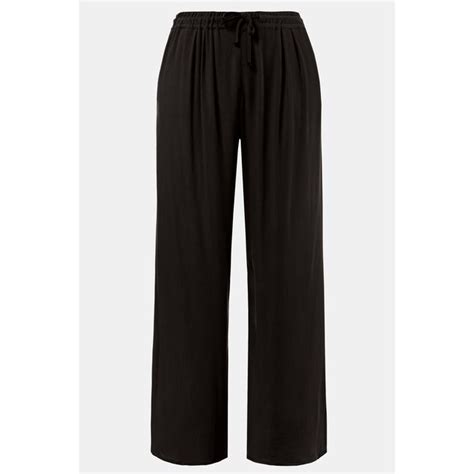 Pantalon ample et fluide taille élastiquée noir Ulla Popken La Redoute