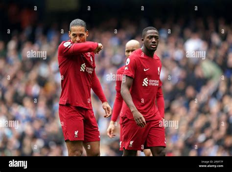 Liverpools Virgil Van Dijk Left And Ibrahima Konate Appear Dejected