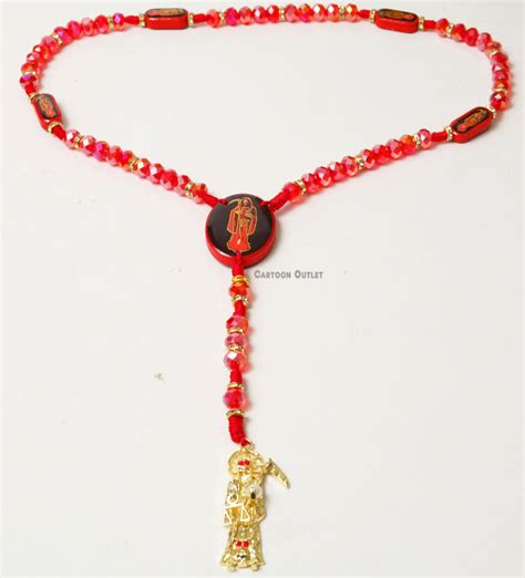 Santa Muerte Rosary Rosario De La Santa Muerte Crystal Red EBay