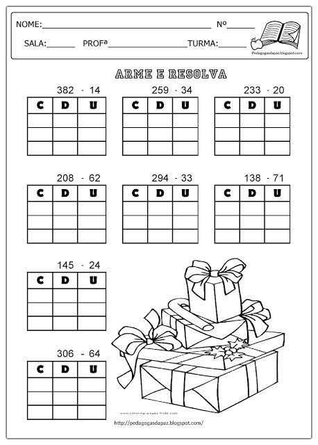 Contas De Pedir Emprestado 2 Ano - Contas de menos de pedir emprestado - Natal | Matemática de terceira ...