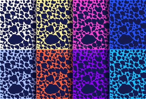 Set with Colorful Dalmatian Print Stock Vector - Illustration of skin ...