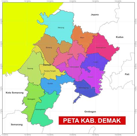 Peta Kabupaten Demak Lengkap 14 Kecamatan Uspaceid