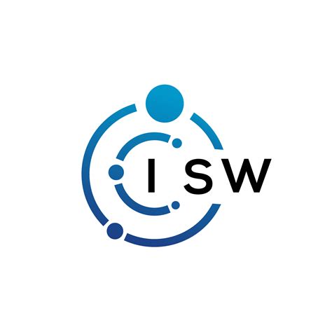 diseño de logotipo de tecnología de letra isw sobre fondo blanco. isw ...