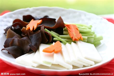 鲜淮山木耳炒香芹摄影图传统美食餐饮美食摄影图库昵图网