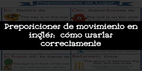 Preposiciones De Movimiento En Inglés Cómo Usarlas Correctamente 2025