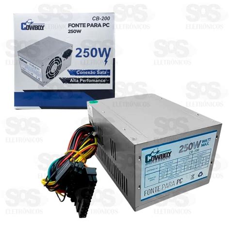 Fonte ATX Para Computador Cowboy 250W Bivolt Knup CB 200