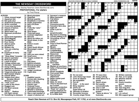 Printable Chicago Tribune Sunday Crossword Puzzle Printable Templates