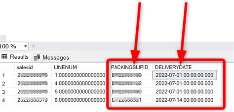 D Fo Get Packing Slip Number And Delivery Date Of A Sales Line In Sql