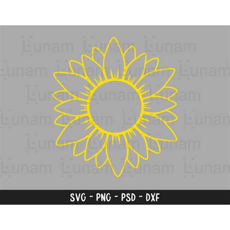 Sunflower Svg Sunflower Monogram Svg Flower Svg Monogram Inspire Uplift